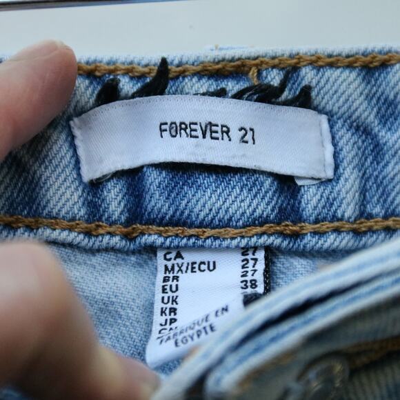 Light Blue Denim Cutoff Shorts Size 27‎ Button Fly Distressed - Picture 3 of 7